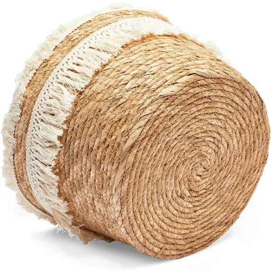 Okuna Outpost Woven Baskets for Storage, Round Basket (2 Sizes, 2 Pack) Brown {7}