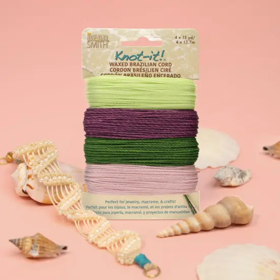 The Beadsmith Brazillian Waxed Cord Mix Lavender Fields {6}