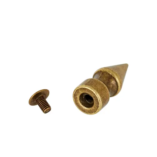 150-Piece Bronze Spikes and Studs Set, 13 Assorted Shapes with Screws, Phillips Screwdriver, Hole Punch Tool, and Plastic Storage Case for Crafts and Clothing Decorations Brown {7}