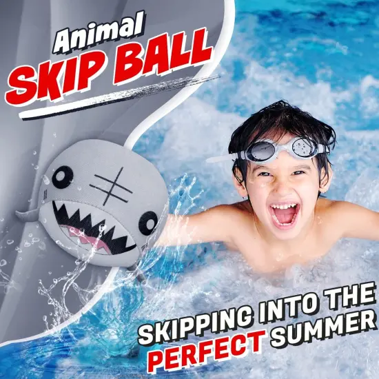 Activ Life 2 Pack Skip Balls, Outdoor Toys for Kids, Summer Beach Games for Girls and Boys Aged 7-14, Bath Toy, Pool Accessories Essentials Play Stuff Gear (Shark) {2}
