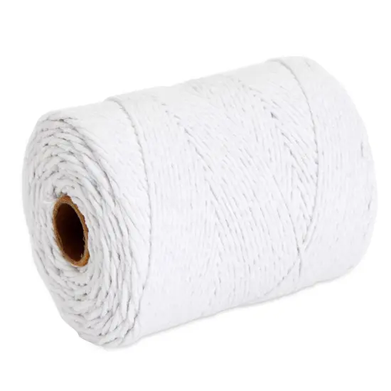 200 Yards of 2mm Macrame Cord for Crafts, White Cotton String for Gift Wrapping, Bakers Twin for Wall Hanging, Plant Hangers, DIY Projects, Gardening, Homemade Art {7}