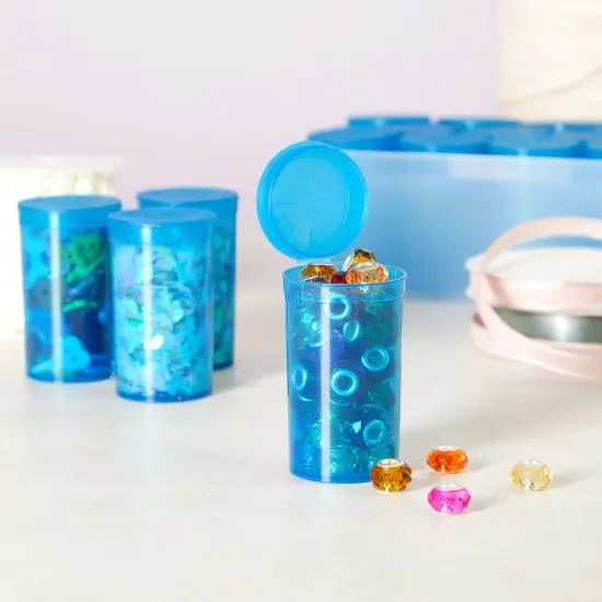 30 Pack Empty Pill Bottles with Pop Top Caps, 19 Dram Prescription Medicine Containers (Blue) {3}