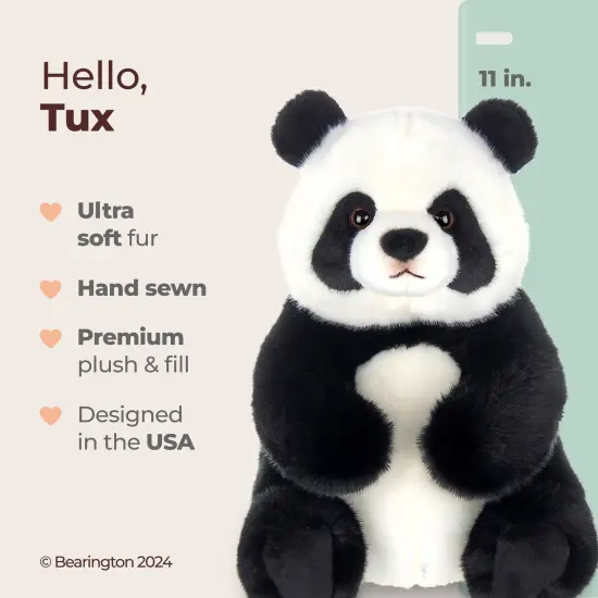 Bearington Tux Plush Panda Bear Stuffed Animal, 11 Inch, For Ages 1-14 Multicolor {2}