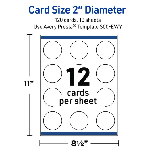 Avery Printable Round Business Cards with Sure Feed Technology, Pre-Printed Gold Lace Trim Pattern, Matte White, 2" Diameter, Laser & Inkjet Compatible, 120 Total {5}
