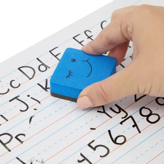 24 Pack Magnetic Mini Dry Erase Board Erasers for Teachers, Classroom Whiteboard, School Supplies, Smiley Face (4 Colors, 2x0.7 in) {3}