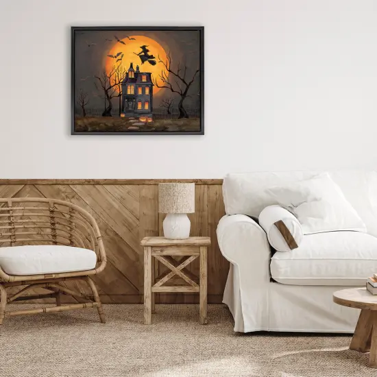 Stupell Industries Haunted Night Mansion Floating Frame, design by Nicole Tamarin {8}