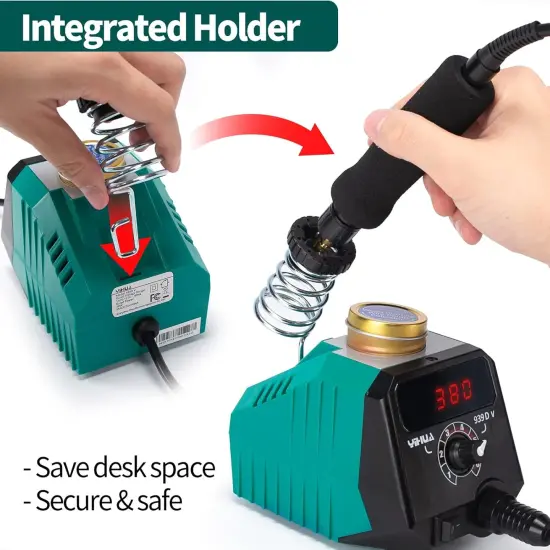 939D-V Wood Burning Kit with Digital Display with 20 Wire Nibs, Detachable Wood Burning Pen, 2 Wood Pieces, Tweezers Used as Wood Burning Tool {4}