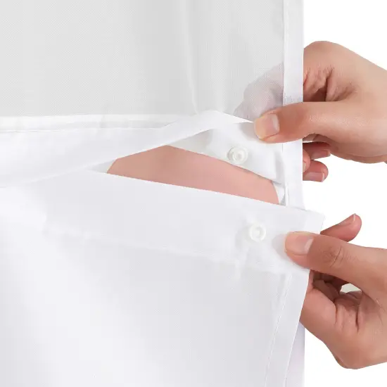 Americanflat 72x75 Hookless Shower Curtain - Polka Dot Green Orange Pink Shower Curtain with Sheer Panel, Snap-In Liner, and Grommets {6}