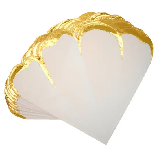 BLUE PANDA 50 Pack Pink & Gold Petal Floral Paper Napkins, 6.25x6 Inches, Scalloped Napkins for Birthday, Wedding, Bridal Shower, Tea Party & More {7}