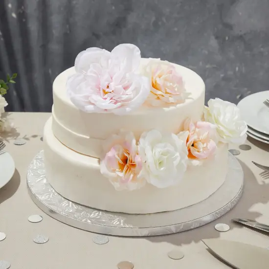 3-Pack 12-Inch Cake Boards for Wedding, Baking, Cake Decorating Supplies, Silver Foil Corrugated Cardboard for Multi-Layer Cakes, Sturdy Base for Treats and Pizza {2}