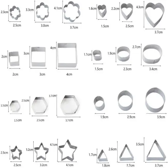 Mini Cookie Cutter Shapes Set 24 Piece Stainless Steel Molds {4}