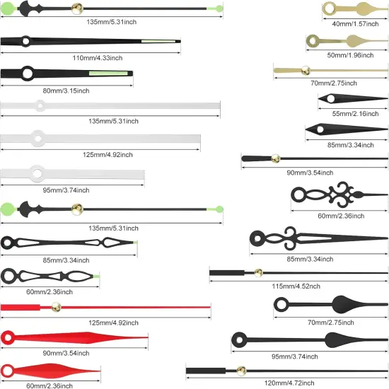 6 Pieces High Torque Clock Movements Long Shaft Clock Movement Mechanism with 8 Different Pairs of Repair Parts for Design Replacement Repairing Accessories {2}