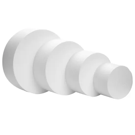 Set of 4 Round Foam Cake Dummies in Varying Sizes for 16" Tall Fake Wedding Cake (6, 8, 10, and 12 in) White {7}