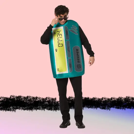 Retro Beeper Tunic Adult Costume Funny 80s Throwback Party Outfit for Adults {3}