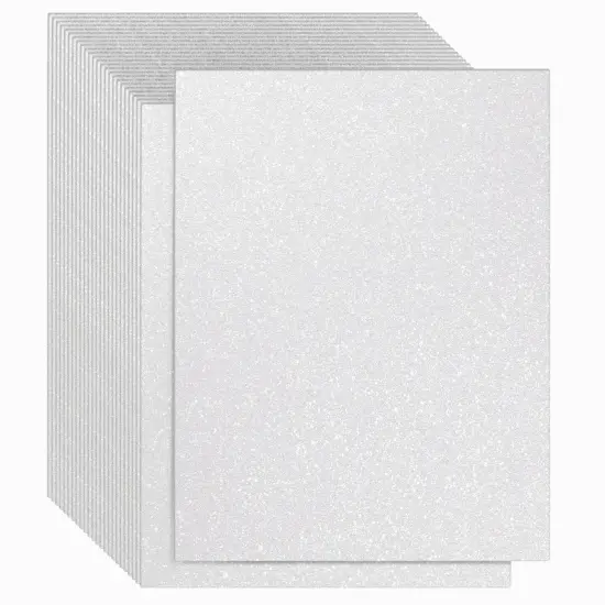 Bright Creations 24 Sheets White Glitter Cardstock Paper 8.5 x 11 for Scrapbooking DIY Projects, Arts and Crafts {1}
