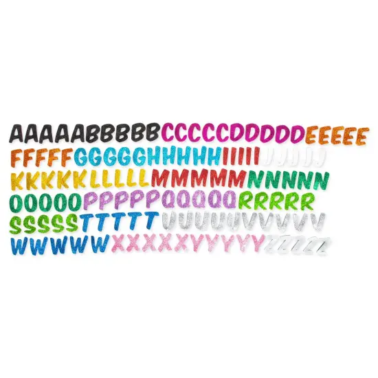 Glitter Foam Alphabet Letter Stickers for Kids, Self Adhesive, A-Z in 13 Colors (130 Pieces) Multicolor {4}
