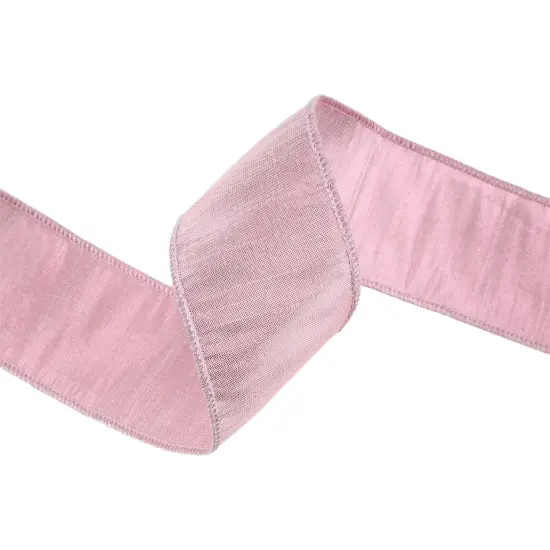 2 1/2" Wired Metallic Dupioni Ribbon | Pale Pink | 10 Yard Roll {4}