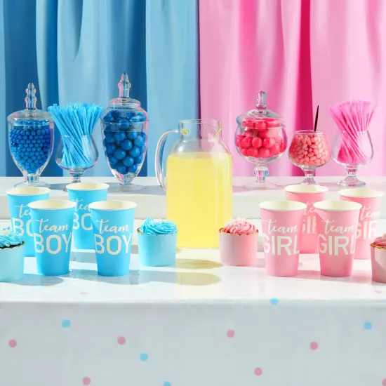 Paper Party Cups, Gender Reveal Party Supplies (12 oz, Pink and Blue, 50-Pack) {2}