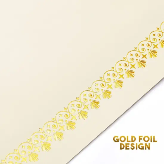 48 Pack Certificate Papers - Letter Size Blank Award Certificates Paper, Gold Foil Border Specialty Recognition Diploma Paper, Laser and Inkjet Printer Friendly, Gold, 8.5 x 11 Inches {6}