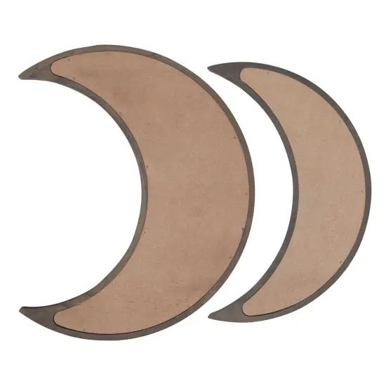 2 Piece Wooden Crescent Moon Tray for Crystals and Essential Oils, Rustic Style Home Decor for Nursery (Brown) {4}