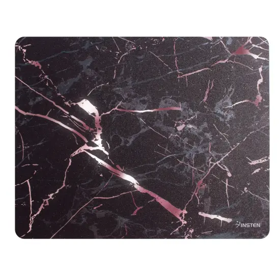 Insten Marble Laptop Computer Mouse Pad Mat High Quality Ultra Thin Reflective Non Slip- Black/Rose Gold {1}