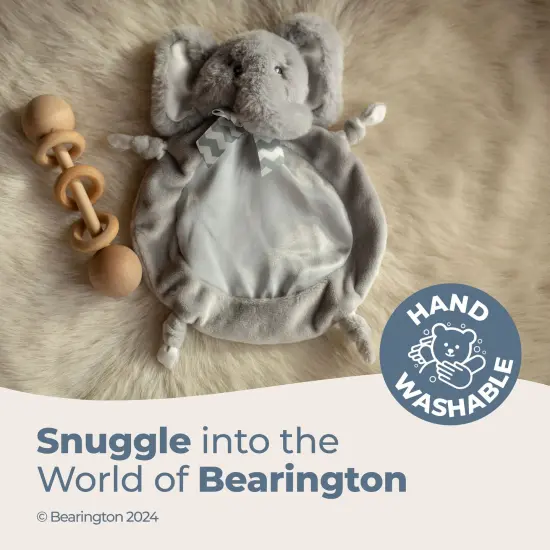 Bearington Baby Wee Spout, 8 x 7 Inch Small Gray Elephant Stuffed Animal, Jungle Nursery Decor, Baby Security Blanket, Elephant Lovey for Babies Grey {3}