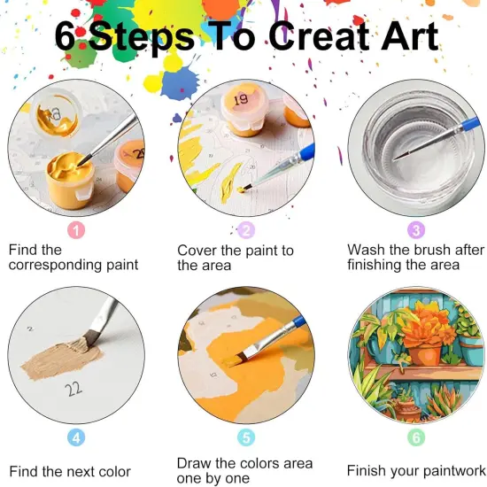 Books Paint by Numbers Kit for Adults,Bookshelf DIY Acrylic Painting Kit for Beginners Unframed,Flowers Easy Adult Paint by Number Kits on Canvas for Decor 16x20inch {3}