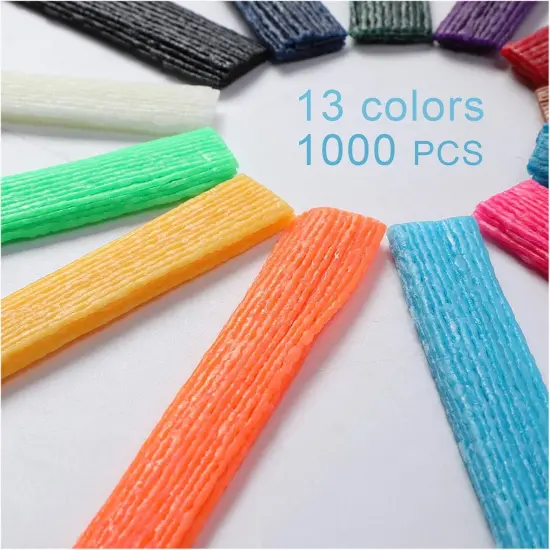1000PCS Wax Craft Sticks Bendable Sticky Wax Yarn Sticks in 13 Colors with Blue Storage Bag for Kids DIY Art Supplies {3}