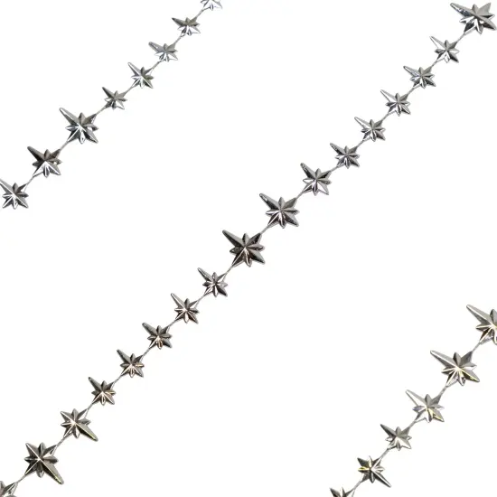 Northlight Shiny Star of Bethlehem Christmas Garland - 9' x 1" - Silver - Unlit {5}