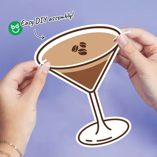 Big Dot of Happiness Espresso Martini Garland Banner, A Tini Bit Older Banner, Bachelorette Decor, 30 Ft Cord, 15 Double-Sided Coffee Martini Glasses {4}