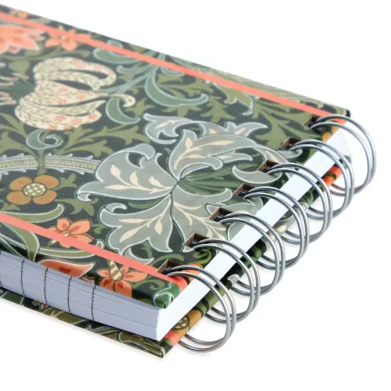 3 Pack Top Bound Spiral Notebooks, Hard Cover Skinny Notepads, William Morris Inspired (100 Sheets/200 Pages, 8.4x3.75) Multicolor {7}