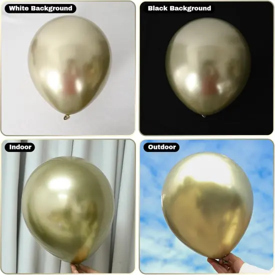 30Pcs Champagne Gold Metallic Party Balloons Golden Helium Latex Balloon {3}