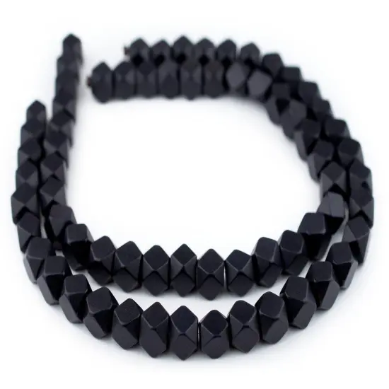 The Bead Chest Black Cornerless Cube Wood Beads: 12mm Diamond Cut Natural Organic Beads for Jewelry Making {3}