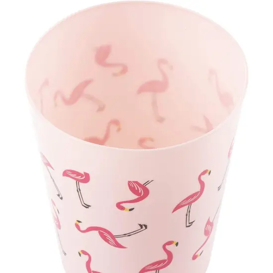 Plastic Party Cups - 24-Pack Reusable Tumblers, 16-Ounce Plastic Cups, Tropical Themed Party Supplies for Bridal Showers, Birthdays, Flamingo and Pineapple Designs, 3.5 x 4.4 x 3.5 inches Multicolor {7}