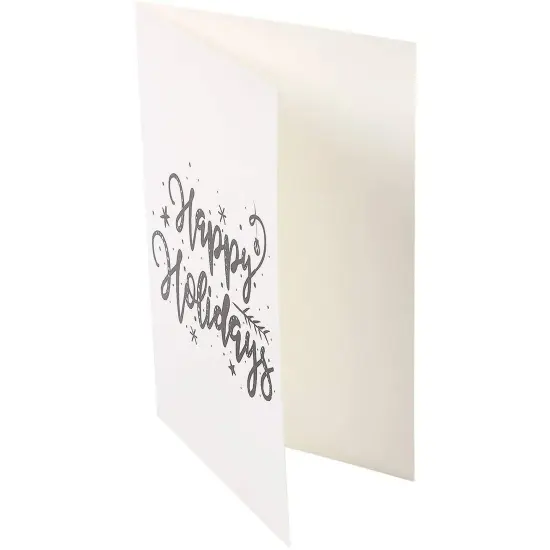 Best Paper Greetings 48 Pack Merry Christmas Greeting Cards, 4x6 Inches Xmas Note Card Box Set, Holiday Cards with Envelopes Blank Inside for Holiday Greetings, 6 Gold Foil Snowflake Designs White {5}