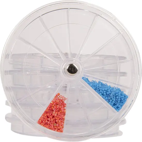 The Beadsmith Personality Case Spinning Organization System, 12 Compartments, 3.8-inch Diameter, Stack of 6, for Seed Beads, Nail Art, Jewelry Accessories and More {4}