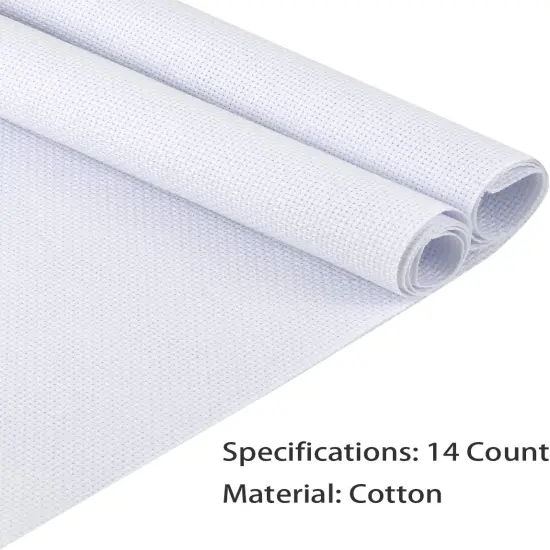 2 Pieces 14 Count Big Size White Aida Cross Stitch Fabric, Classic Reserve Aida Cloth {2}