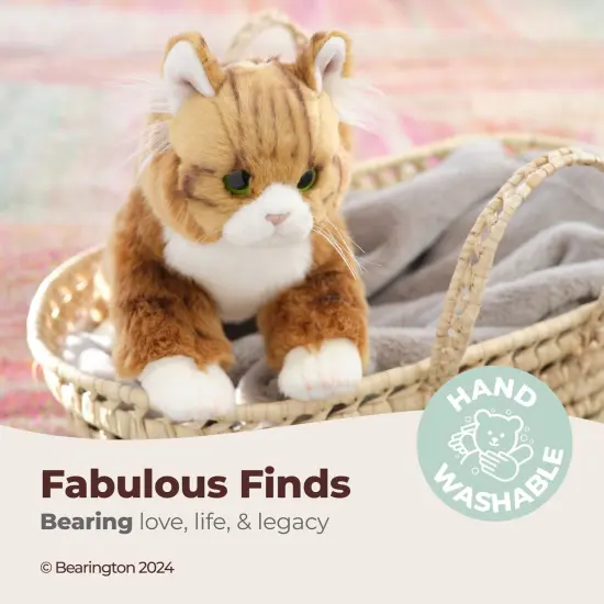 Bearington Manny The Tabby Cat Plush, 10.5 Inch Orange Cat Stuffed Animal, For Ages 3-14 {3}