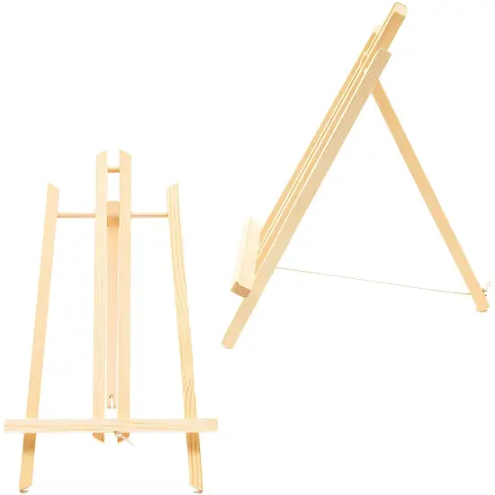 Wooden Mini Easel Stand for Desk or Tabletop (9 x 13.5 Inches, 24 Count) Brown {5}