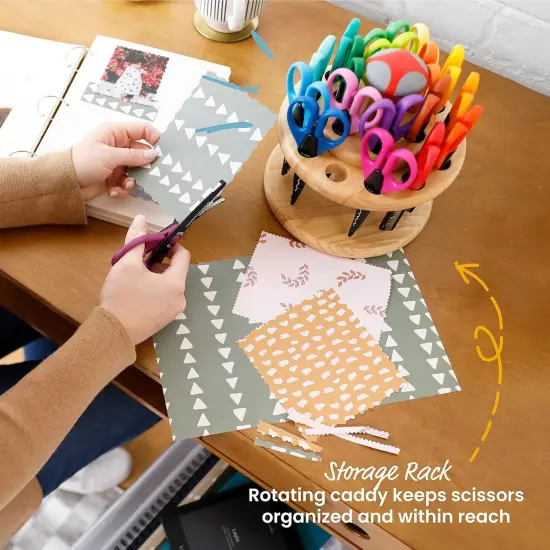 Kraft Edgers with Rotating Hardwood Rack, Decorative Scissors, Assorted, 18-Piece {4}