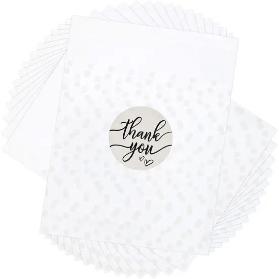 Polka Dot Goodie Bags, Thank You Stickers for Party Favors (White, 4 in, 250 Pack) {1}