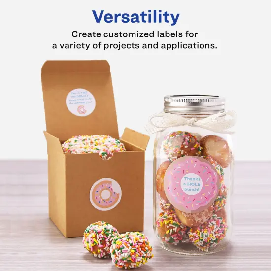 Avery Printable Round Labels with Sure Feed, 3/4" Diameter, Matte White, 800 Customizable Labels (4221) {2}