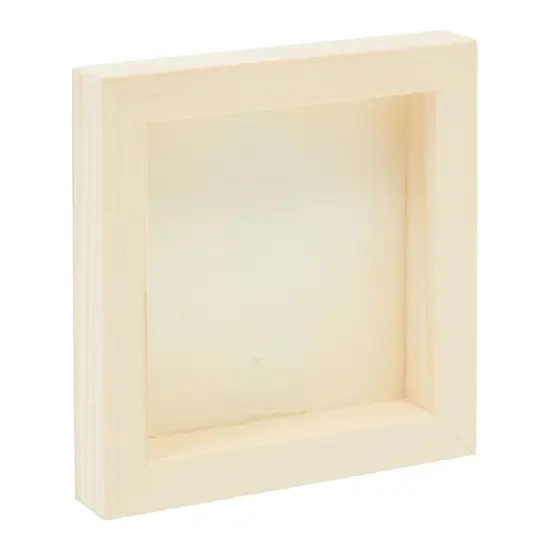 6 Pack Unfinished Wood Canvas Boards for Painting, Blank Deep Cradle 5x5 Panels for Art Projects (0.85 In Thick) Brown {7}