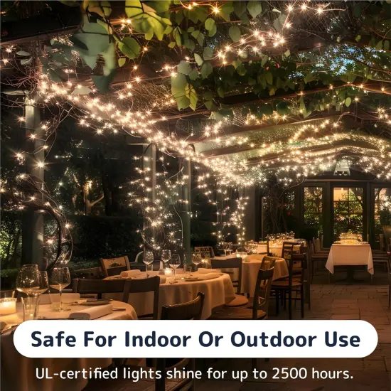 20 ft 100-Count Clear Warm White Christmas Lights {4}