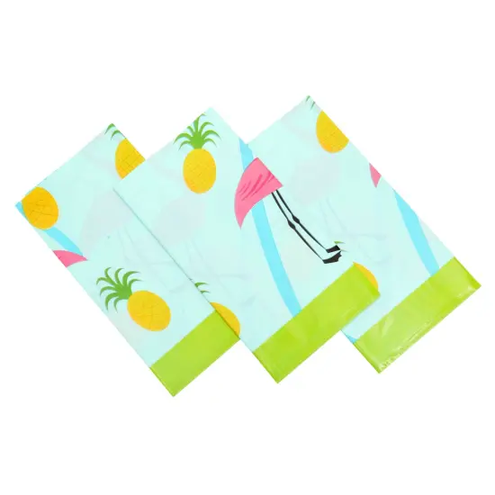 3-Pack Flamingo Pattern Tablecloth for Pineapple Themed Birthday Decorations, Plastic Table Cover for Tropical Hawaiian and Flamingo Themed Party Supplies, Summer Pool Party (54x108 Inches) Blue {6}