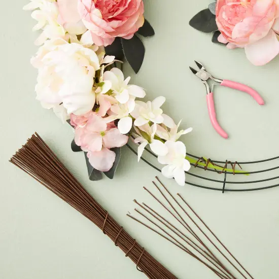 240 Count Brown 18 Gauge Floral Wire Stems for Artificial Flower Arrangements, Wreath Making, Wedding Decorations (16 Inches) {4}