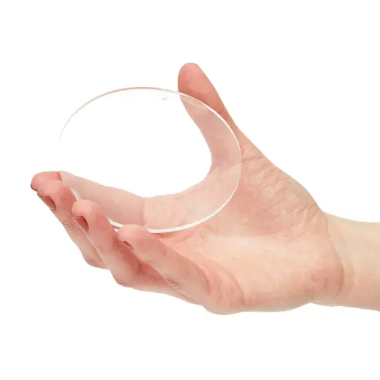 20-Pack 3.5-Inch Clear Round Acrylic Keychain Blanks, 1/8-Inch Thick Plastic Circles with 10 Metal Chains, Rings, and Clasps for Custom Keychains, Christmas Tree Ornaments, Crafting and Art Supplies {3}