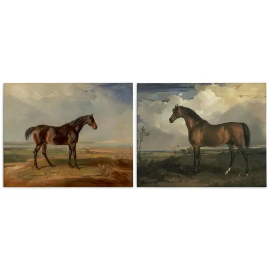 Stupell Industries Horses in Desolate Terrain 2pc Canvas Wall Art Set Design by James Ward {1}