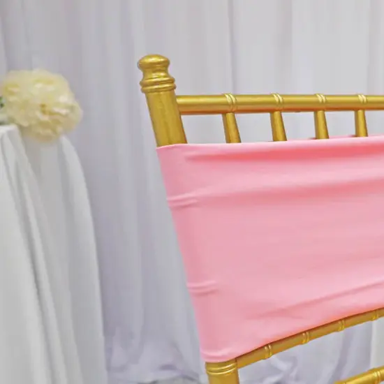 10 Pieces Stretchy Soft Pink Spandex Chair Bands 7 x 13 Inches {5}