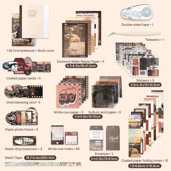 Scrapbook Kit with Tweezers, Glue Tape & Stickers &ndash; Traveler {4}